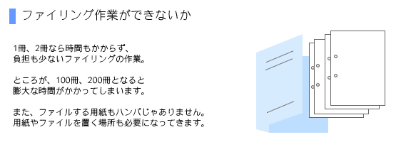 ファイリング作業ができないか